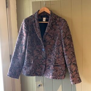 Vintage Paisley Purple Blazer Jones New York Size 12 EUC